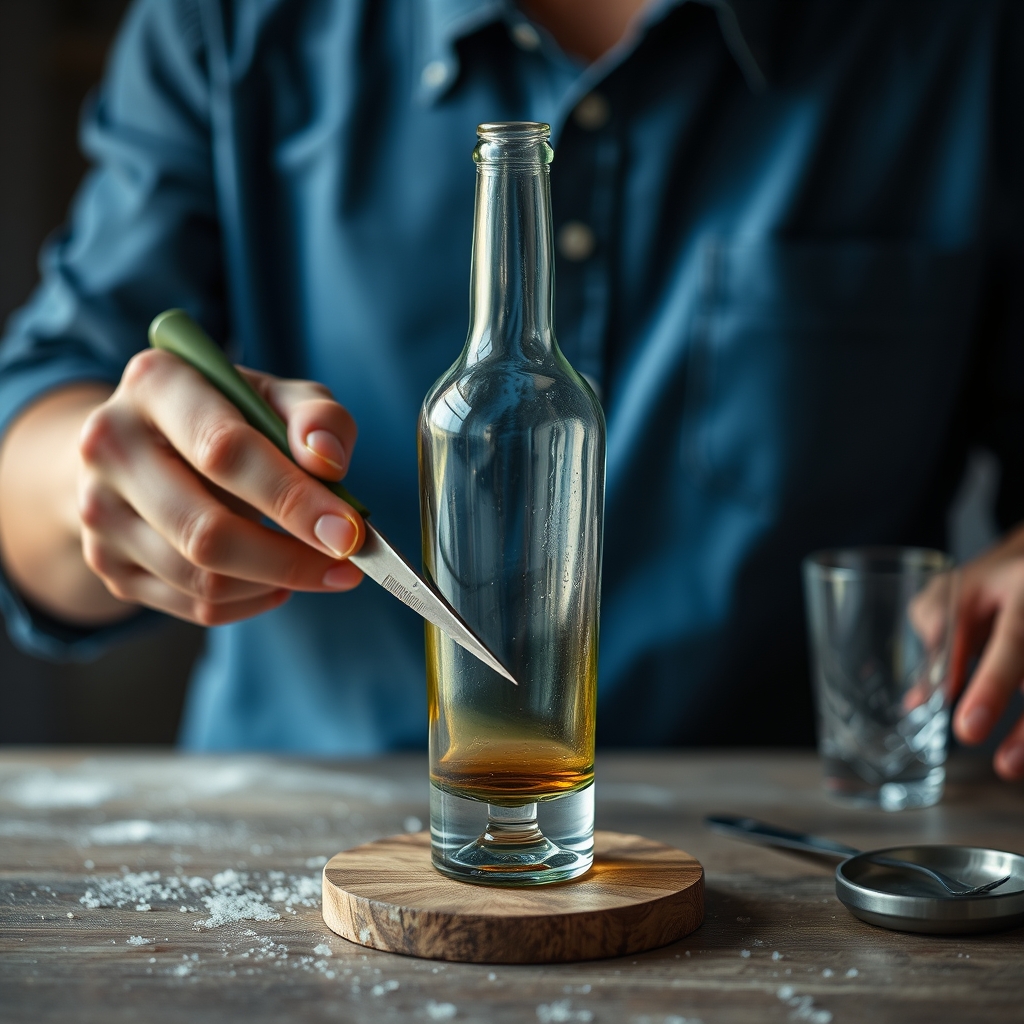 La technique de coupe et de polissage du verre — couper une bouteille en verre avec une meuleuse